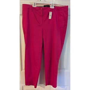 NWT Talbots Pants Womens 10 Petite pink ankle straight colorful preppy